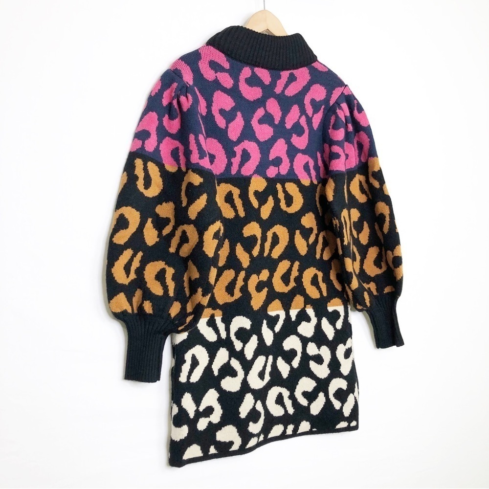 Farm, Rio mixed leopard knit sweater dress - Picture 10 of 14